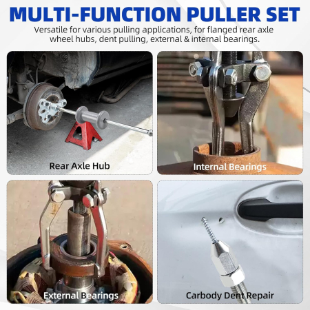 Trusa demontare rulmenti, butuci, tamburi cu ciocan culisant 12 piese [8]
