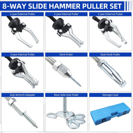 Trusa demontare rulmenti, butuci, tamburi cu ciocan culisant 12 piese [3]