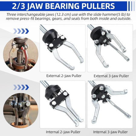Trusa demontare rulmenti, butuci, tamburi cu ciocan culisant 12 piese [4]