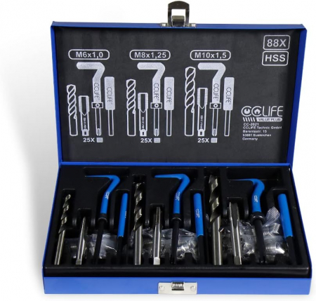 SCULE - Trusa reparat filete cu elicoizi M6 M8 M10, 88 piese