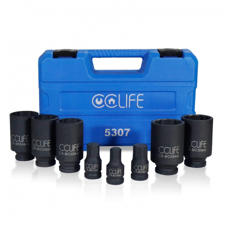SCULE AUTO - Trusa tubulare si imbusuri impact,1/2",30-36 mm si hexagon:14-17-19 mm