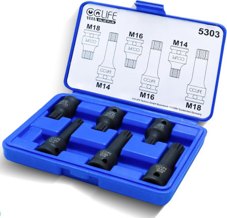 CASA SI GRADINA - Trusa imbusuri de impact lungi si scurte, slot 1/2", M14, M16, M18