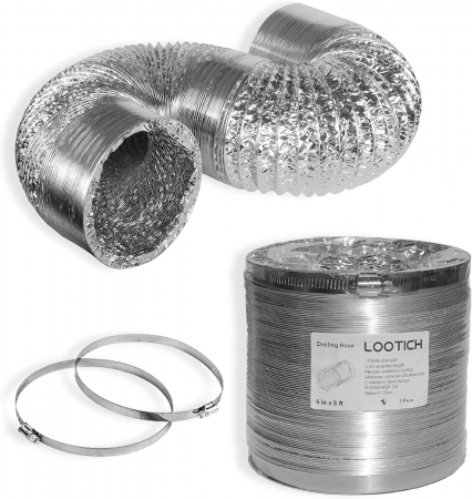 Sisteme de ventilatie - Tub flexibil pentru aer, din aluminiu spiralat, 153mmx2.5m