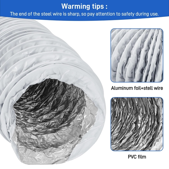 Tub flexibil pentru aer, din arc spiralat si PVC, 100mmx3m [4]