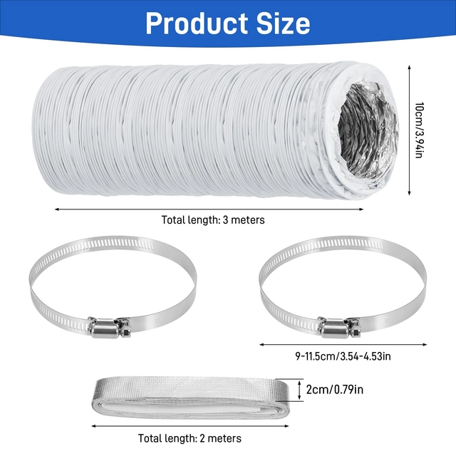 Tub flexibil pentru aer, din arc spiralat si PVC, 100mmx3m [3]
