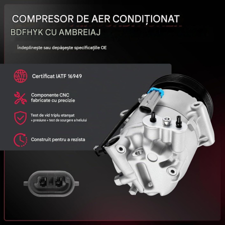 Compresor Aer Condiționat Opel Astra J / Meriva B, 12V, Fulie 109 mm, R134a, OE 13271266 [2]
