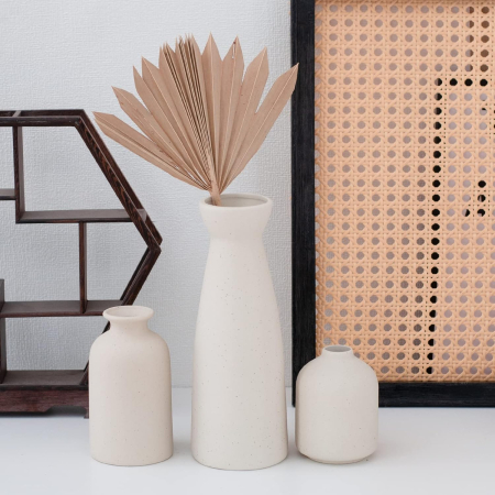 Set de 3 vaze ceramice bej [6]