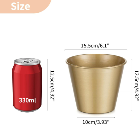 Vaze de flori metalice aurii de 12.5 cm, set  2 bucati [3]