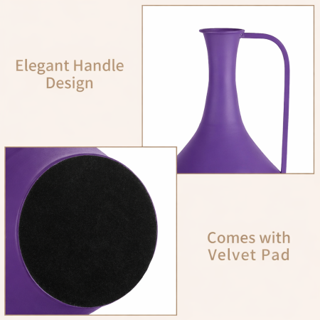 Vaza rustica, din metal, cu maner subtire Mov [1]