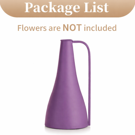 Vaza rustica, din metal, cu maner subtire Mov [2]