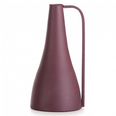 Vaze si boluri decorative - Vaza rustica, din metal, cu maner subtire ROSIE