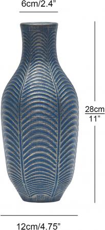Vaza de flori inalta 27.8 cm, albastra cu model minimalist [1]