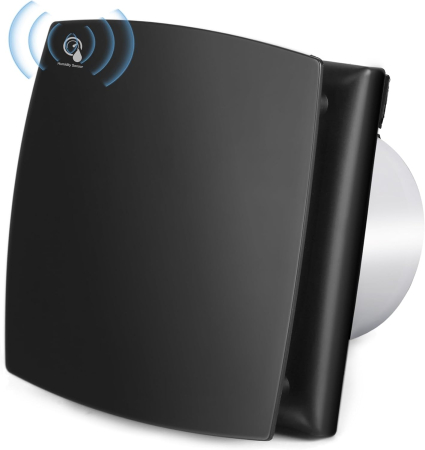 Sisteme de ventilatie - Ventilator baie de 100 mm cu senzor de umiditate si temporizator, functionare silentioasa, consum redus de energie, negru