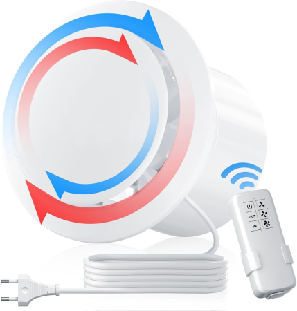 Sisteme de ventilatie - Ventilator electric 100mm de baie cu 2 cai de ventilatie, 3 viteze, 25-35DBL, 310m3/h, telecomanda