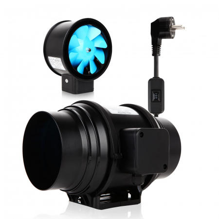 Sisteme de ventilatie - Ventilator de evacuare reglabil de 150 mm, 535 m3/h, 59W, alimentare 220V, conducte in line cu comutator cu 2 viteze