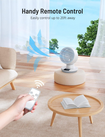 Ventilator de masă cu cronometru de 8 ore, înclinare de 90 de grade, 3 viteze, Ecran LED, Touch Control [6]