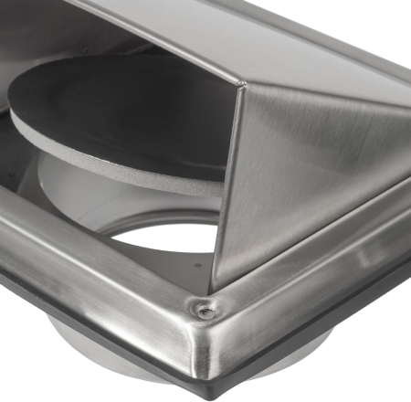 Capac din otel inoxidabil cu clapeta pentru evacuarea sistem ventilatie sau hota 100mm [6]