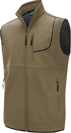 Geci si veste barbati - Vesta kaki usoara, captusita, respirabila, cu buzunare laterale, L