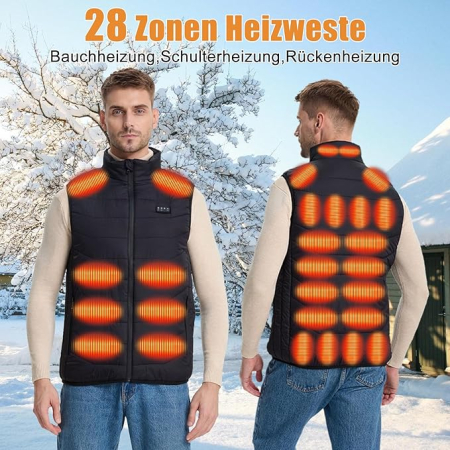 Vesta neagra usoara, respirabila, cu sistem incalzire, 2XL [6]