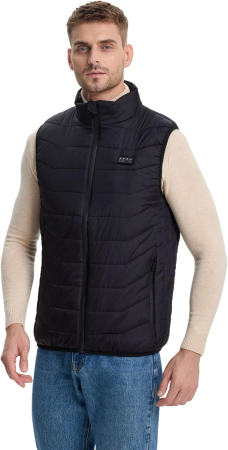 Geci si veste barbati - Vesta neagra usoara, respirabila, cu sistem incalzire, 2XL