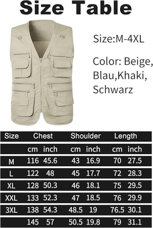 Vesta din denim, cu fermoar si buzunare pentru iesiri in natura, Crem 2XL [6]