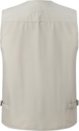 Vesta din denim, cu fermoar si buzunare pentru iesiri in natura, Crem 2XL [1]