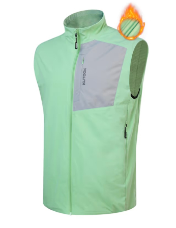 Geci si Veste dama - Vesta verde deschis usoara, captusita, respirabila, cu buzunare laterale, 2XL