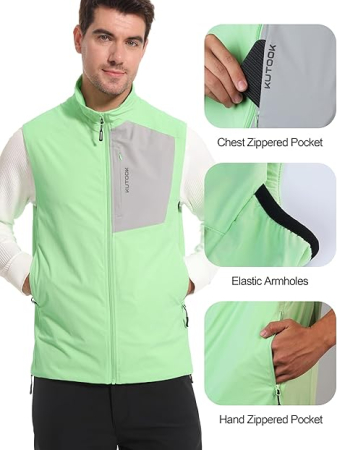 Vesta verde deschis usoara, captusita, respirabila, cu buzunare laterale, 2XL [3]