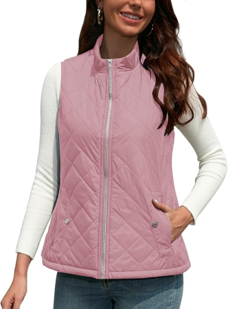 Geci si Veste dama - Vesta Roz usoara, captusita, respirabila, cu buzunare laterale inclinate, XL