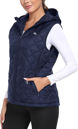 Vesta albastra usoara, captusita, respirabila, cu buzunare laterale si gluga, XL [3]