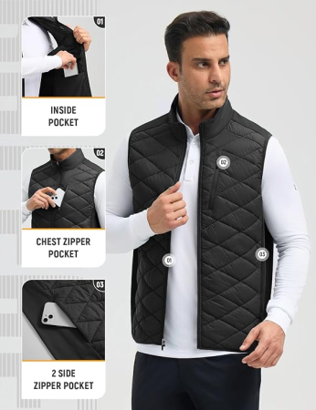 Vesta neagra usoara, captusita, respirabila, cu buzunare laterale, M [5]