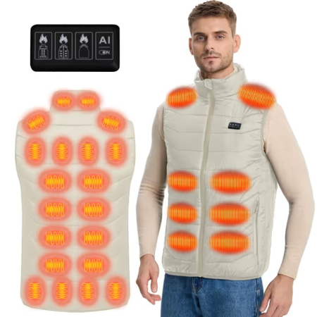 Vesta crem usoara pentru barbati, respirabila, cu sistem incalzire, L [1]