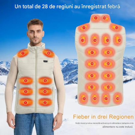 Vesta crem usoara pentru barbati, respirabila, cu sistem incalzire, L [2]