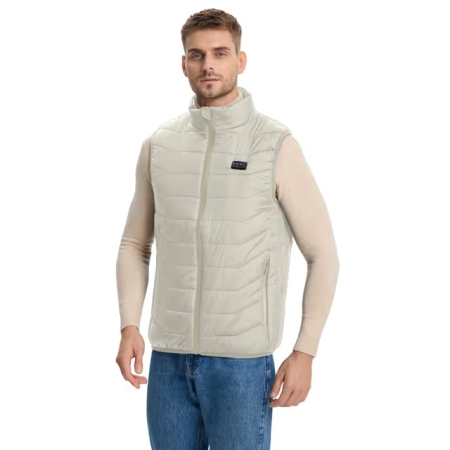 Geci si veste barbati - Vesta crem usoara pentru barbati, respirabila, cu sistem incalzire, L