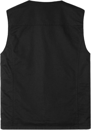 Vesta usoara, respirabila, cu nasturi si buzunare pentru iesiri in natura, negru 2XL [2]