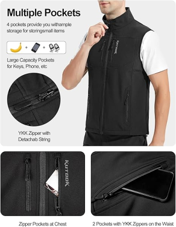 Vesta neagra, usoara, captusita, respirabila, cu buzunare laterale, XL [3]