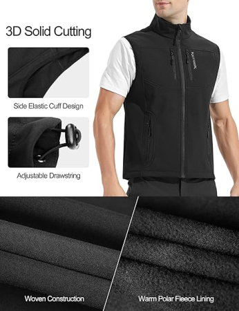 Vesta neagra, usoara, captusita, respirabila, cu buzunare laterale, XL [2]