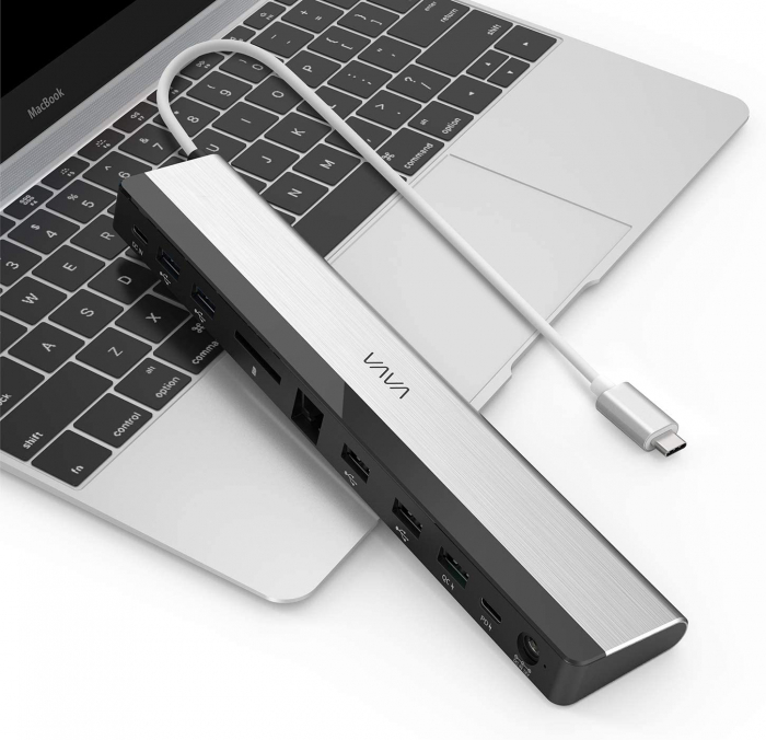 Adaptor 10 porturi Docking Station VAVA VA-DK002, Ethernet, SD Card, USB, QC, PD, pentru MacBook Pro si USBC [4]