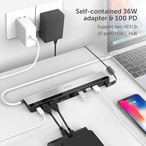 Adaptor 10 porturi Docking Station VAVA VA-DK002, Ethernet, SD Card, USB, QC, PD, pentru MacBook Pro si USBC [2]