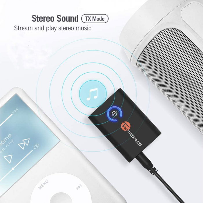 Adaptor Bluetooth Transmitator si Receptor Audio 2 in 1 TaoTronics TT-BA015, Bluetooth 5.0, conectare 2 casti simultan [3]