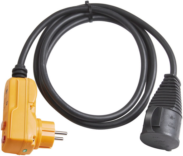 Adaptor cu protectie Brennenstuhl FI IP44 2m black H07RN-F 3G1,5, Indicator test [1]