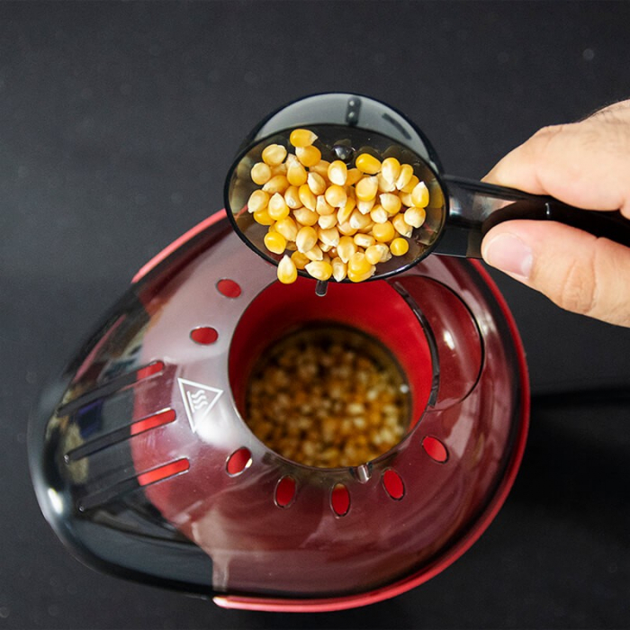Aparat de facut popcorn, CECOTEC 3040, 1200 W, fara ulei, tehnologie bazata pe aer cald, preparare in max. 2 min, dozator boabe inclus, negru rosu [2]