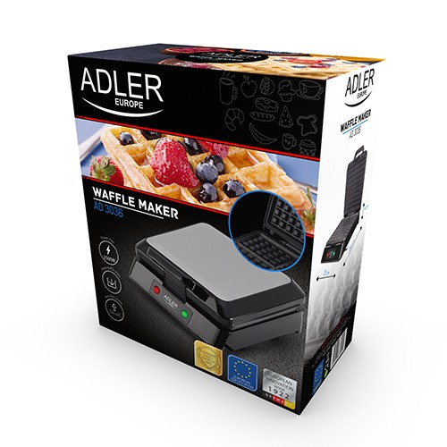 Aparat de preparat waffle  vafe ADLER AD 3036,1500 wati,inox [2]