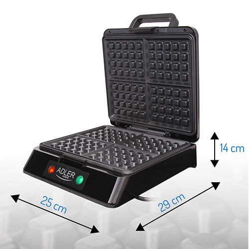 Aparat de preparat waffle  vafe ADLER AD 3036,1500 wati,inox [4]