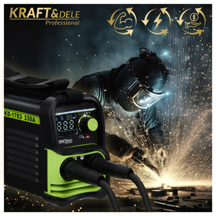 Aparat de sudură cu invertor MMA, TIG LIFT, VRD , 330A, Kraft&Dele KD1783 [9]