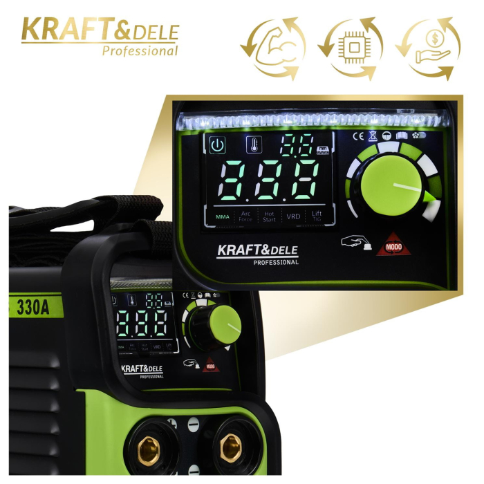 Aparat de sudură cu invertor MMA, TIG LIFT, VRD , 330A, Kraft&Dele KD1783 [16]