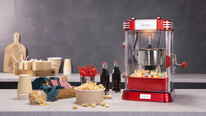 Aparat pentru popcorn, Cecotec FunTaste P  Corn Classic, 300W, inox, lumina interna [3]