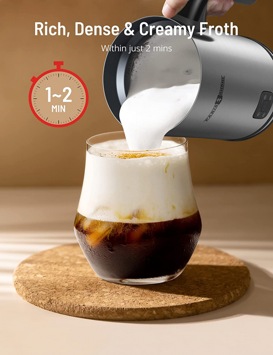Aparat pentru spumarea laptelui din inox Paris Rhone PE-MF009, 300ml, 4 in 1,  interior antiaderent [3]