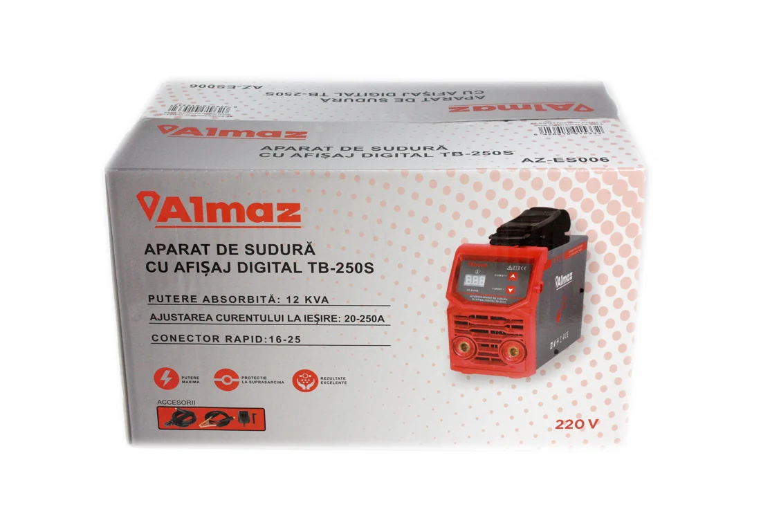 Aparat sudura , Invertor, 20-180 A, electrozi 1.6 - 5.0 mm, Almaz TB250S 250AH (AZ-ES006) [16]