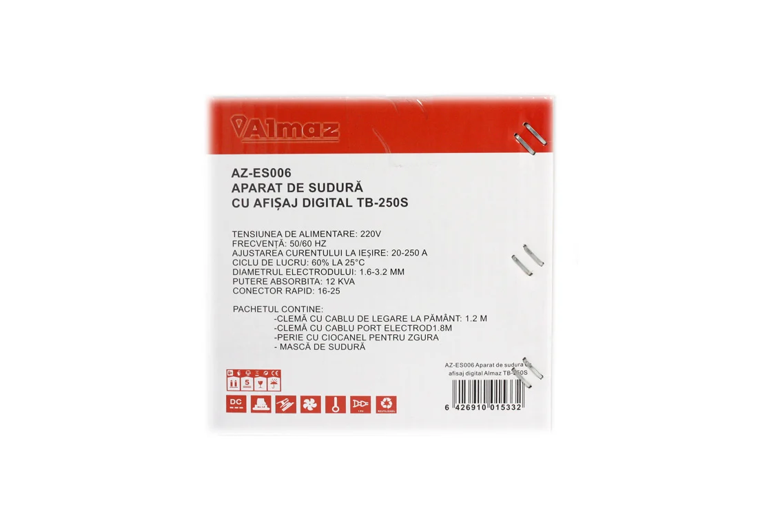 Aparat sudura , Invertor, 20-180 A, electrozi 1.6 - 5.0 mm, Almaz TB250S 250AH (AZ-ES006) [15]